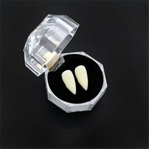 2pcs Cosplay Halloween Dentures Zombie Ghost Devil Werewolf Teeth Box Packed Gift Prop Costume Party Vampire Teeth Kid Toy