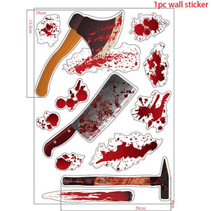 Halloween Stickers Wall Window Refrigerator Halloween Decoration Party Supplies Horror Scary Halloween Props Accessories