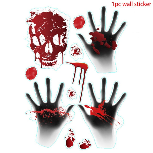 Halloween Stickers Wall Window Refrigerator Halloween Decoration Party Supplies Horror Scary Halloween Props Accessories