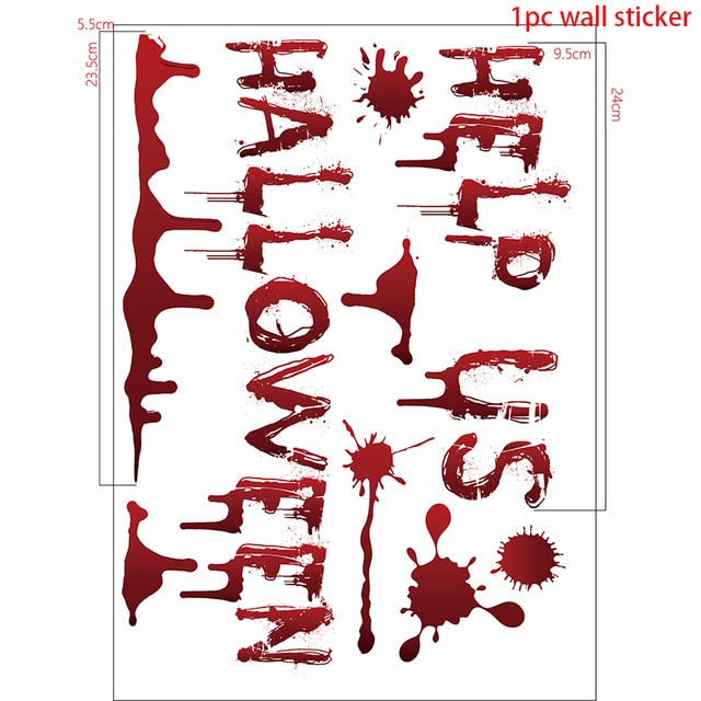 Halloween Stickers Wall Window Refrigerator Halloween Decoration Party Supplies Horror Scary Halloween Props Accessories