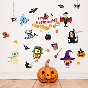 Halloween Stickers Wall Window Refrigerator Halloween Decoration Party Supplies Horror Scary Halloween Props Accessories