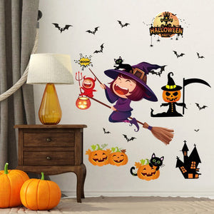 Halloween Stickers Wall Window Refrigerator Halloween Decoration Party Supplies Horror Scary Halloween Props Accessories