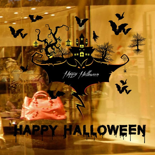 Halloween Stickers Wall Window Refrigerator Halloween Decoration Party Supplies Horror Scary Halloween Props Accessories