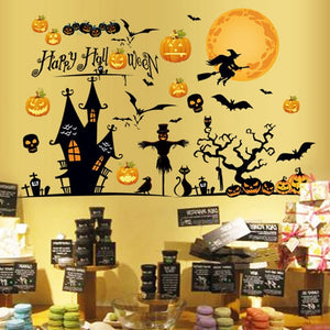 Halloween Stickers Wall Window Refrigerator Halloween Decoration Party Supplies Horror Scary Halloween Props Accessories