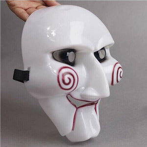 Saw Movie Jigsaw Puppet Halloween Mask Head Creepy Scary Costumes Mask Cosplay