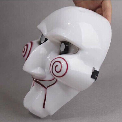 Saw Movie Jigsaw Puppet Halloween Mask Head Creepy Scary Costumes Mask Cosplay