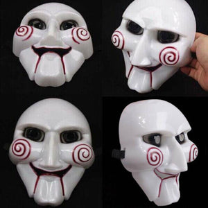 Saw Movie Jigsaw Puppet Halloween Mask Head Creepy Scary Costumes Mask Cosplay